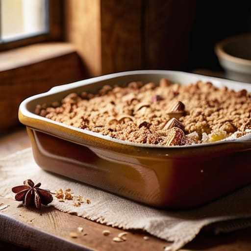 Homemade Warm Apple Cinnamon Crisp dessert.