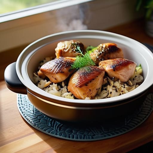 Slow cooker Creamy Chicken and Wild Rice.