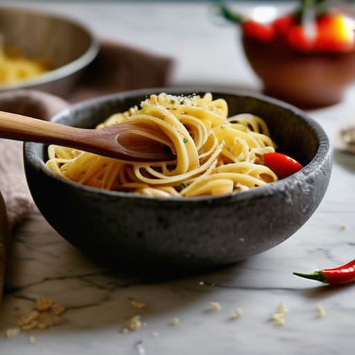Simple Hearty Pantry Pasta with garlic.
