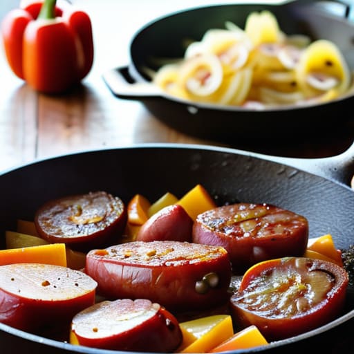 Zesty Sausage and Pepper Skillet meal.