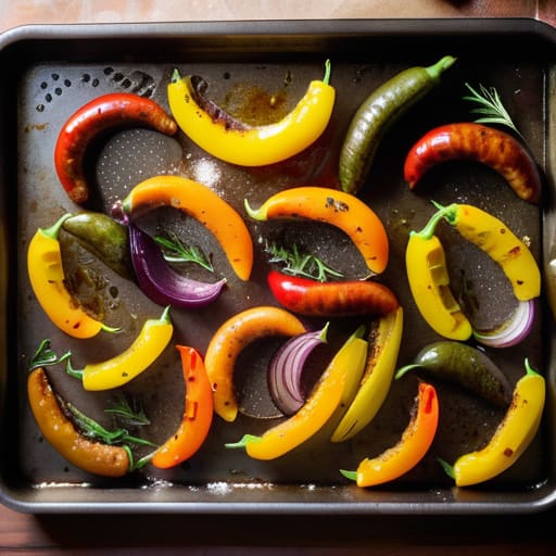 Roasted Sausage, Peppers, and Onions tray.