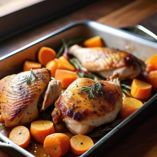 Sheet Pan Chicken and Root Veggies meal.